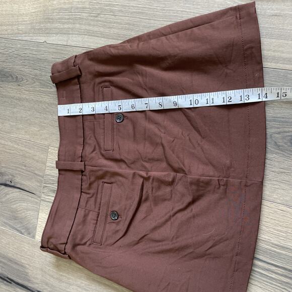 Aritzia Sunday Best Rider Short Mini Skirt Brown Academia Pleats Size 4 EUC - Picture 12 of 12